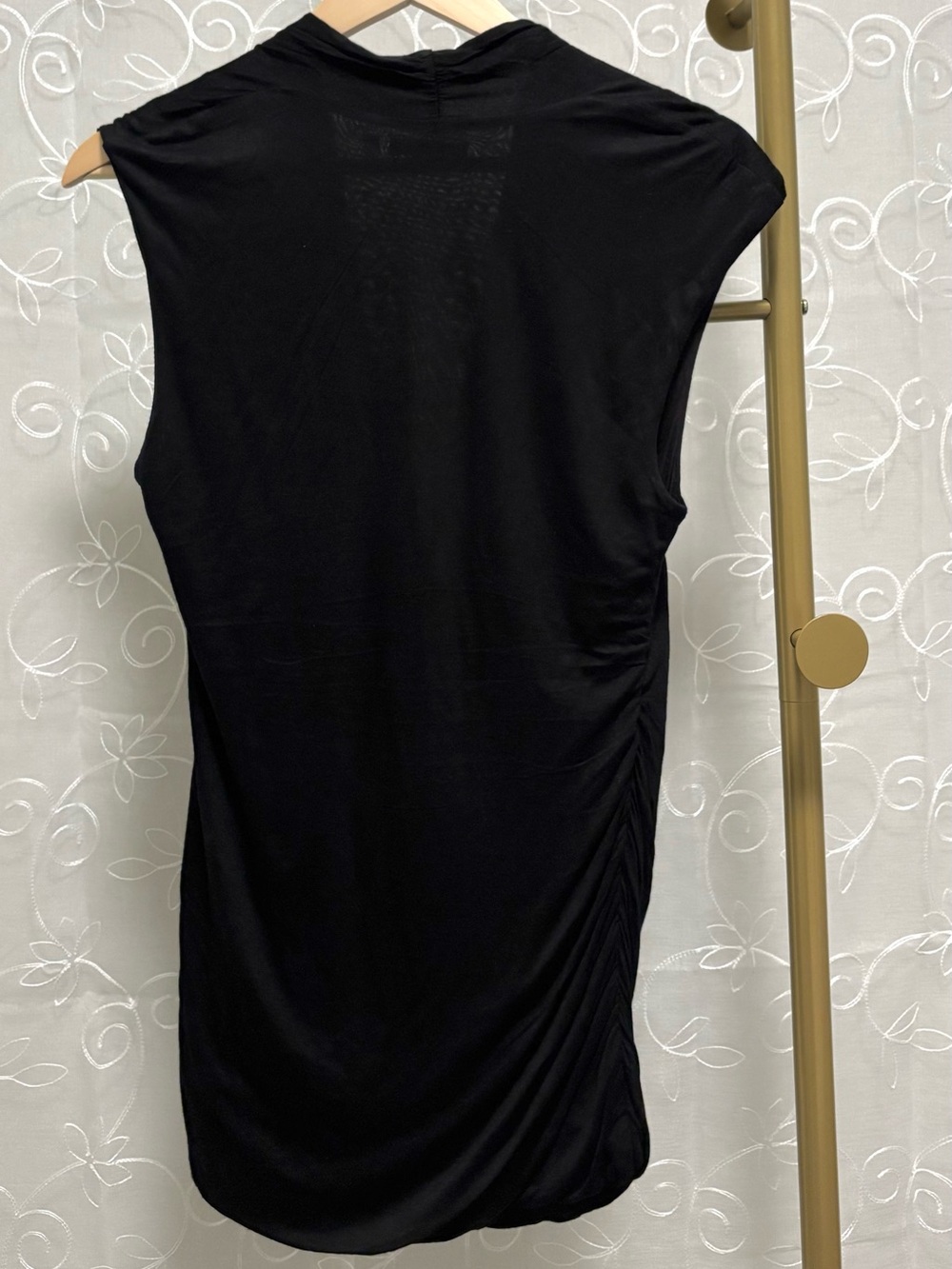 H&M Black Ruched Long Top Size Medium - Picture 2 of 5